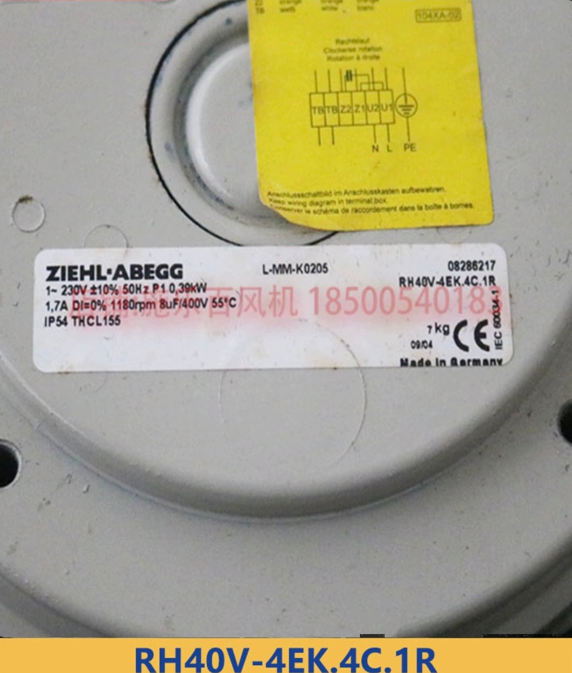 Brand new RH40V-4EK.4C.1R 230V 50Hz 0.39kW ZIEHL-ABEGG centrifugal fan