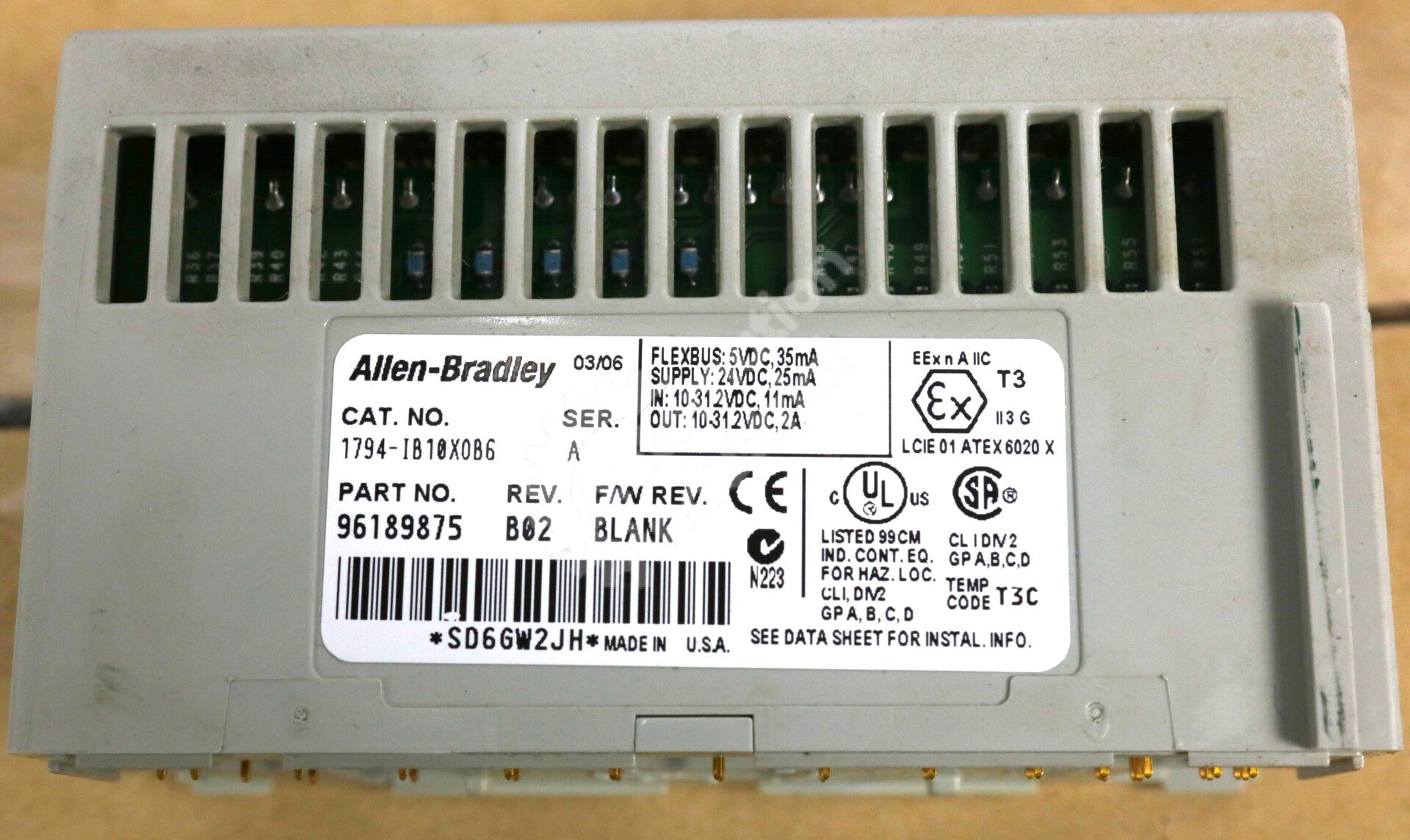 1794-IB10X0B6 By Allen Bradley 24VDC Flex I/O Digital Combination Module