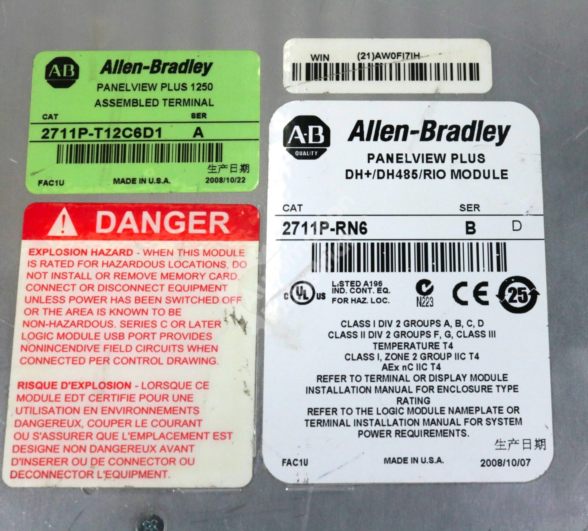 2711P-T12C6D1 By Allen Bradley 2711P-RDT12C 2711P-RN6 24VDC 12.1In Color Panel