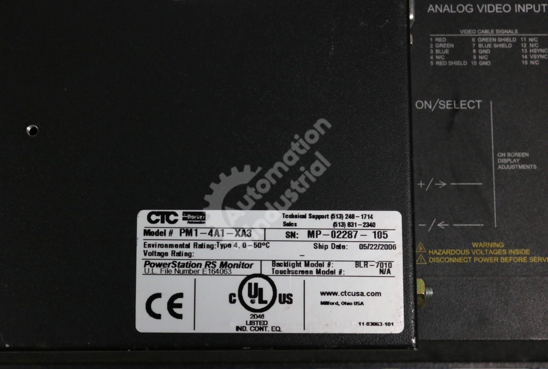 PM1-4A1-XA3 By CTC Parker Automation 24VDC P1 Powerstation RS Monitor