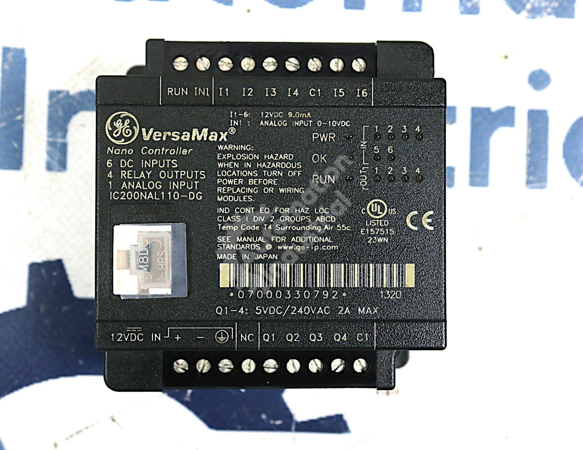 IC200NAL110 By General Electric 12VDC 6 DC Inputs 4 Relay Output Nano Controller