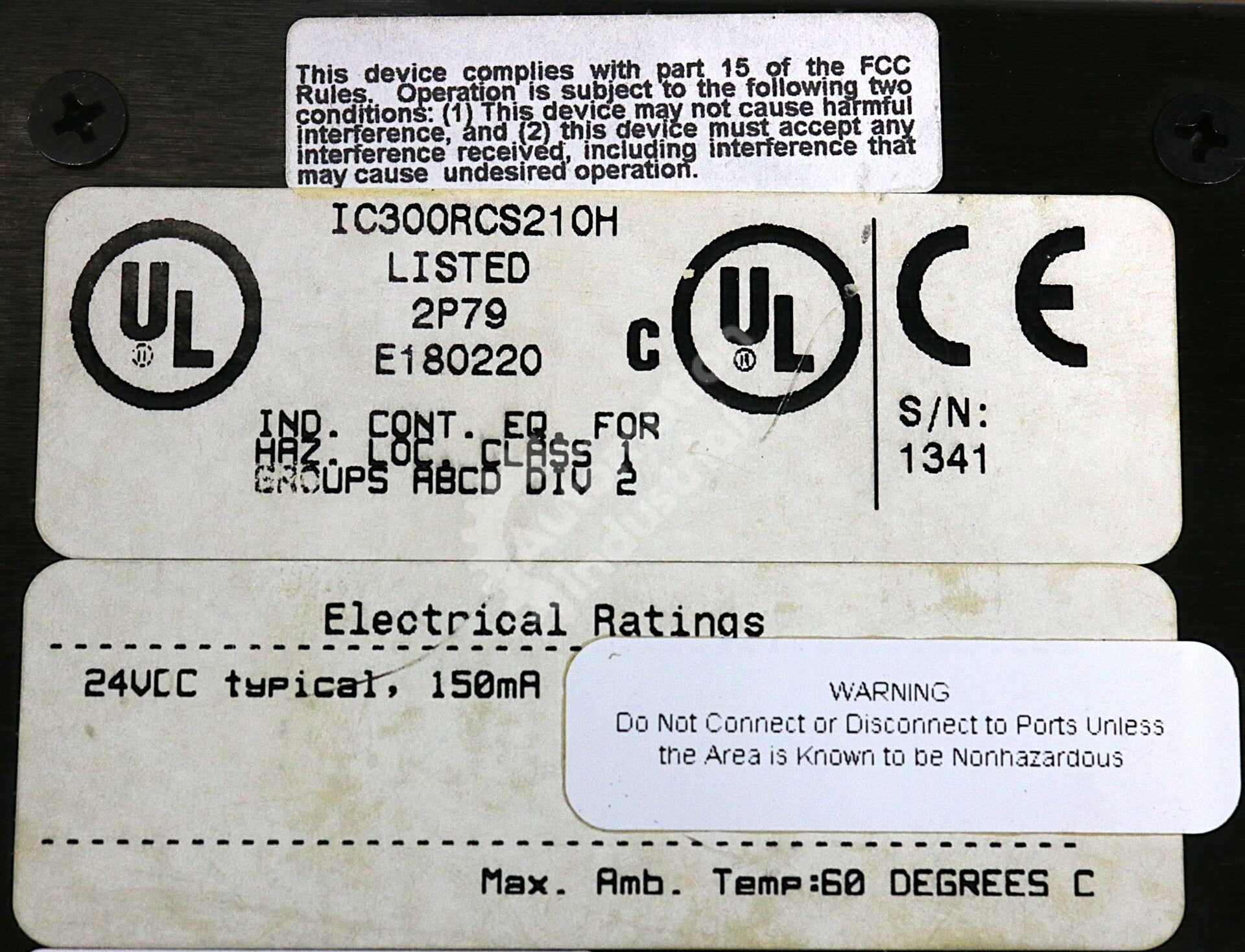 IC300RCS210 By General Electric IC300RCS210H 24VDC Remote Control Station