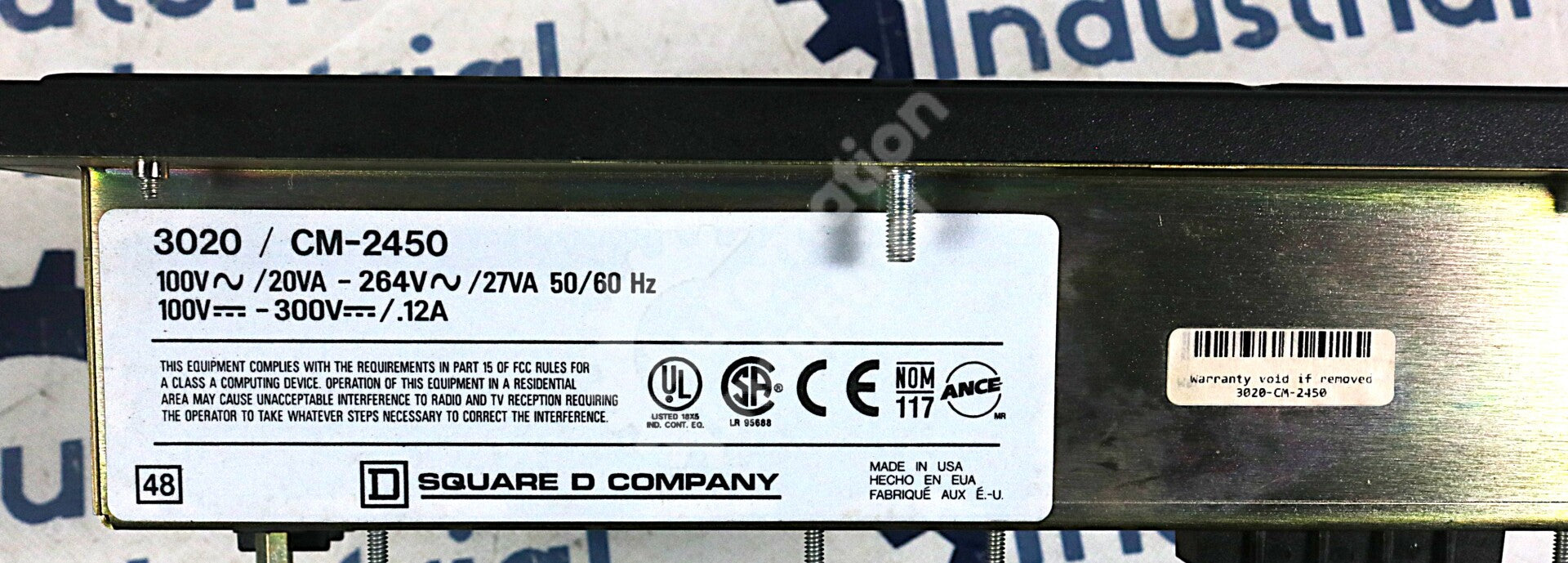 CM-2450 By Square D PowerLogic Class 3020 264VAC 27VA 50/60Hz Circuit Monitor