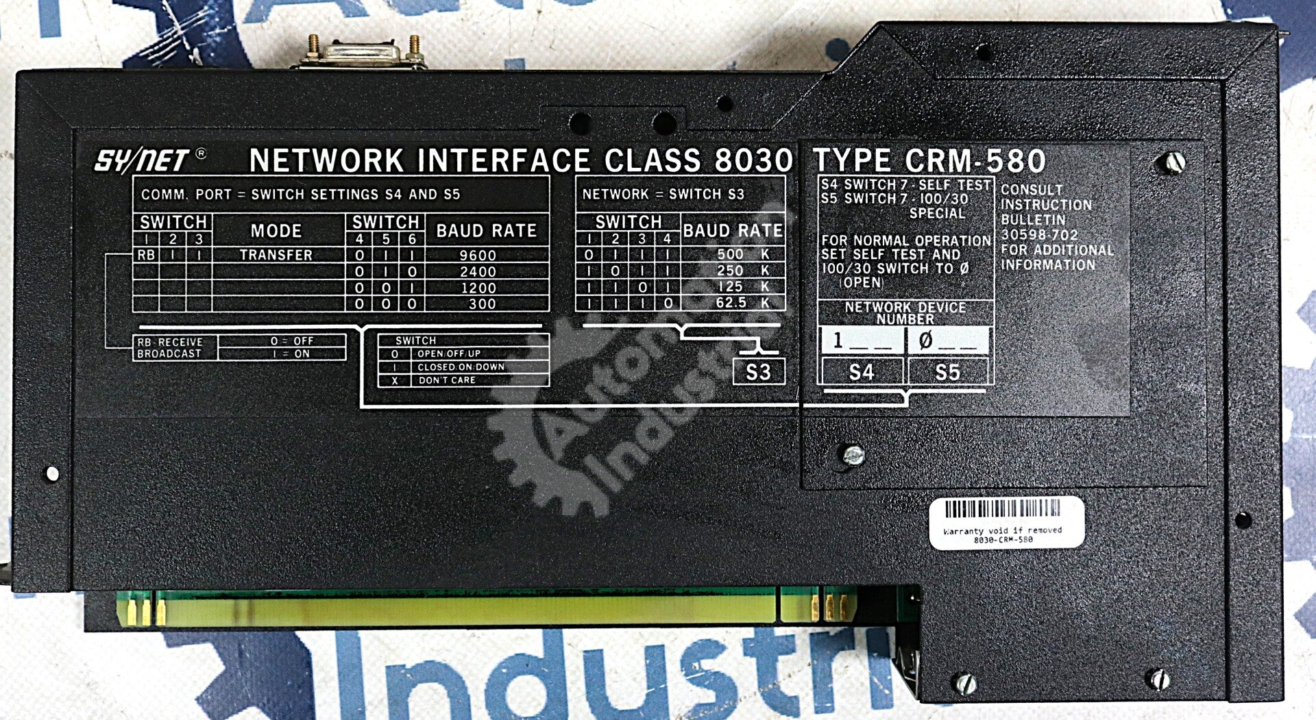 CRM-580 By Square D Sy/Max Class 8030 5VDC Transfer Network Interface Module