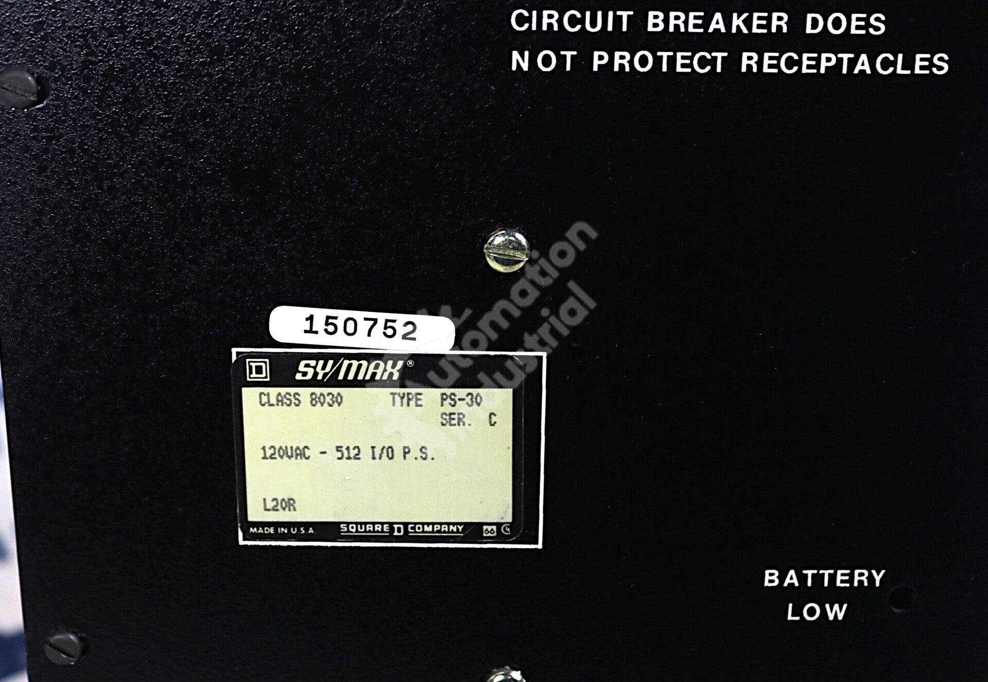 PS-30 By Square D Sy/Max Class 8030 120VAC 50/60HZ I/O Power Supply