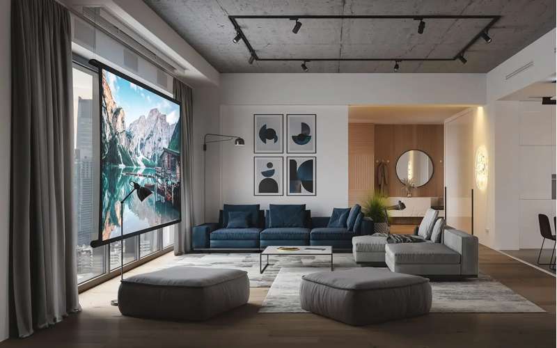 Screen Innovations Zero-G Motorized External Mount Screen, 54'' x 96'' with Slate 1.2 Material