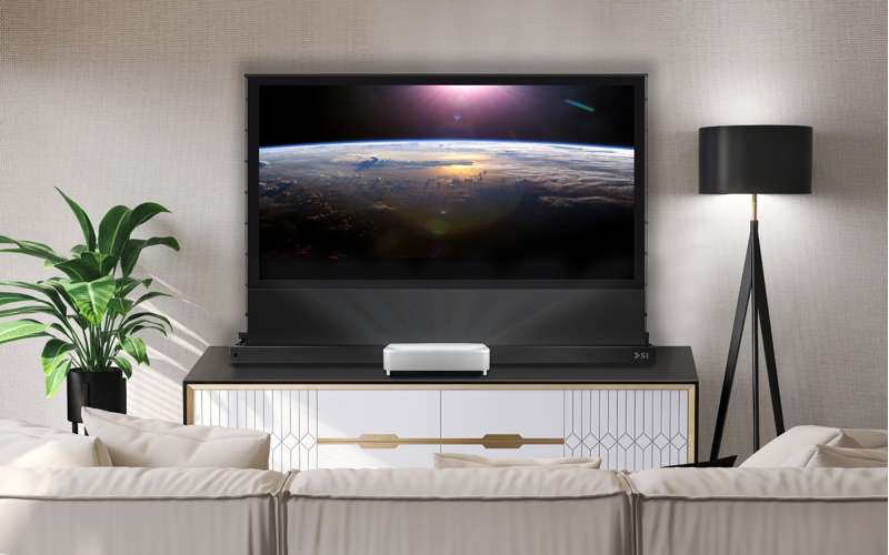 Screen Innovations Short Throw Lift Motorized ALR Screen, 53.8'' x 95.7'' with Short Throw Material
