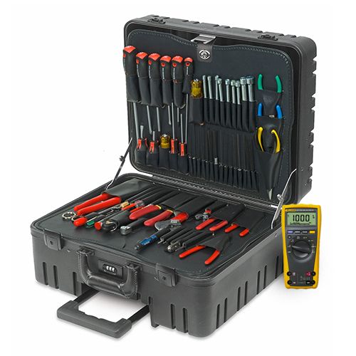 SPC88C-01 Field Engineer Electronics Tool Kit w/DMM, 8" Wheeled