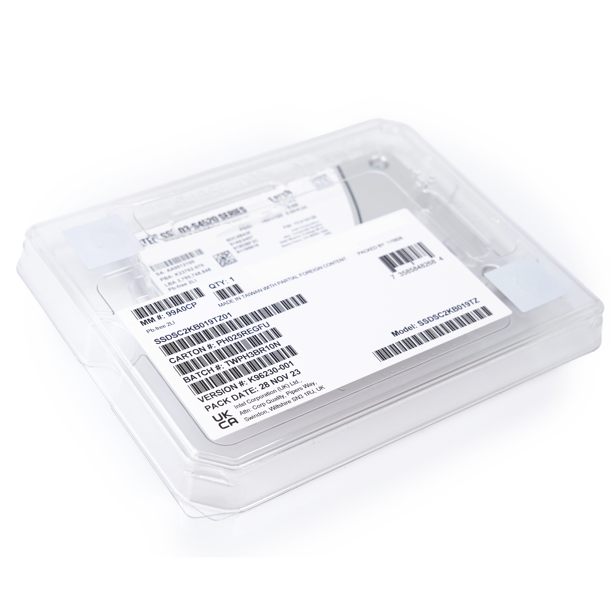 Intel D3-S4520 SSDSC2KB019TZ01 1.92TB SATA 6Gb/s 3D TLC 1DWPD 2.5in Enterprise Solid State Drive