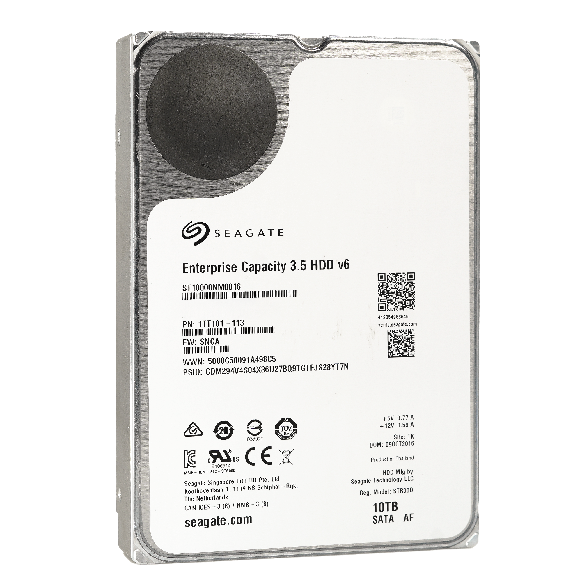 Seagate Exos X10 ST10000NM0016 10TB 7.2K RPM SATA 6Gb/s 512e 256MB 3.5" Hard Drive