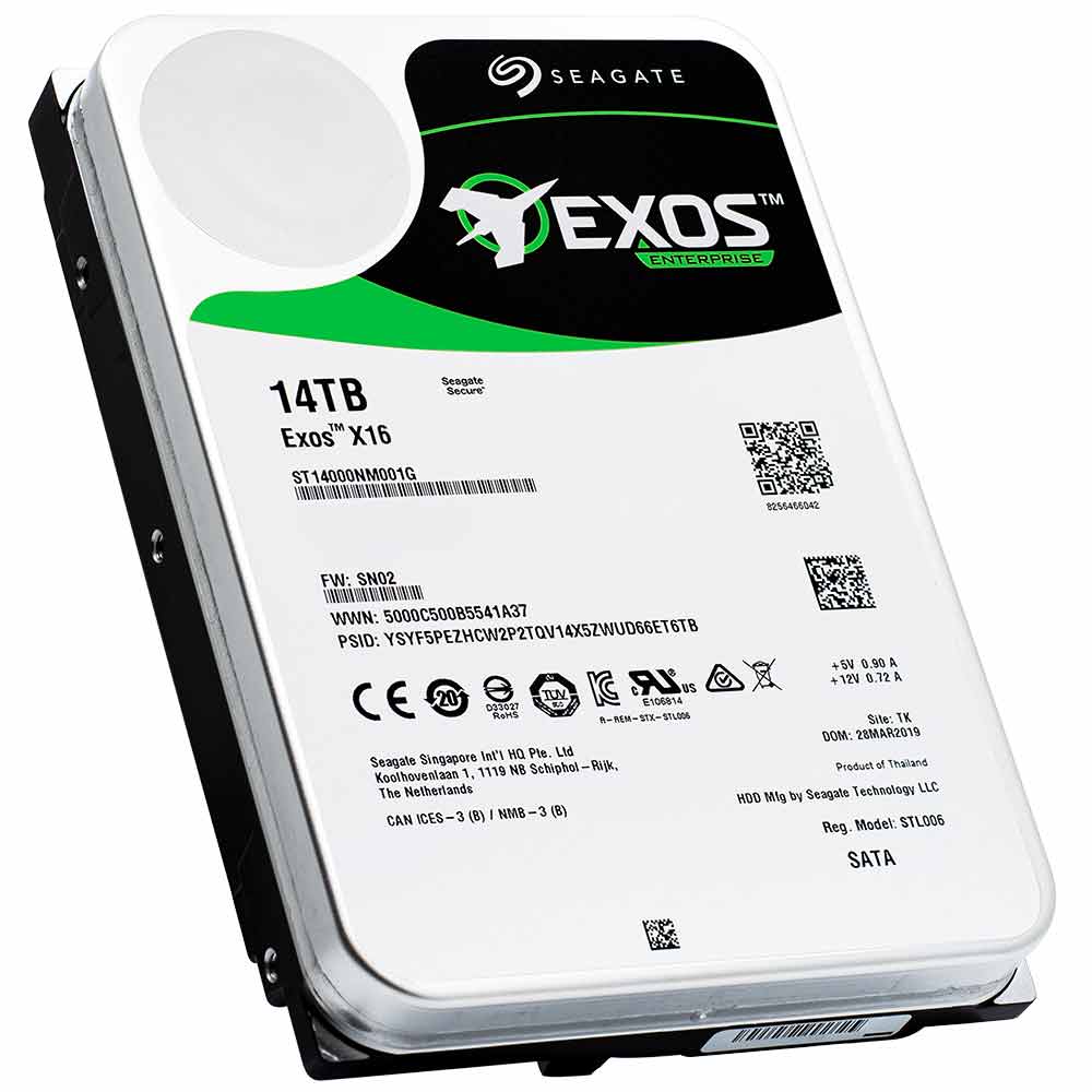 Seagate Exos X16 ST14000NM001G 14TB 7.2K RPM SATA 6Gb/s 512e/4Kn 256MB 3.5" FastFormat Hard Drive