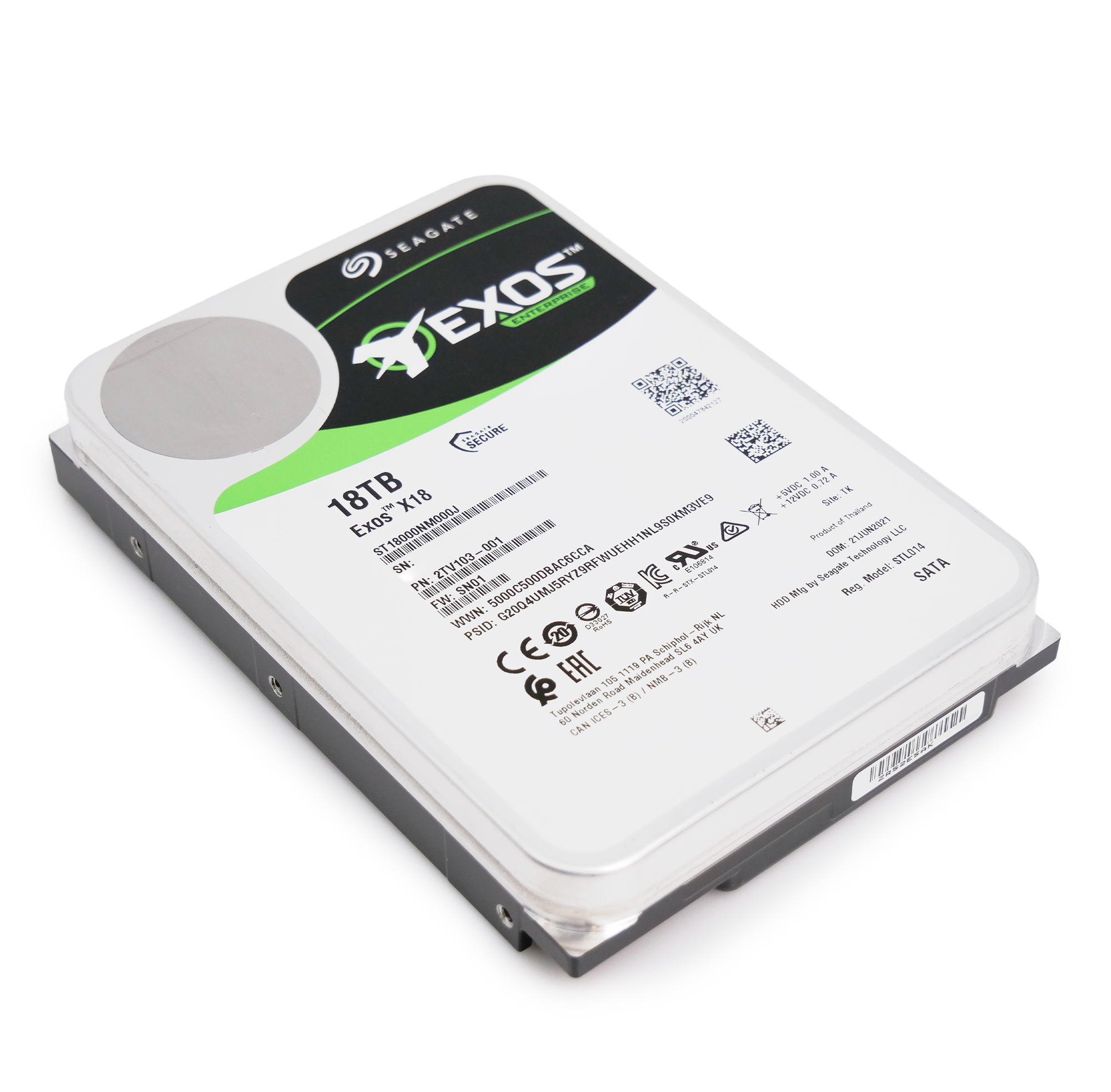 Seagate Exos X18 ST18000NM014J 18TB 7.2K RPM SATA 6Gb/s SED 3.5in Recertified Hard Drive