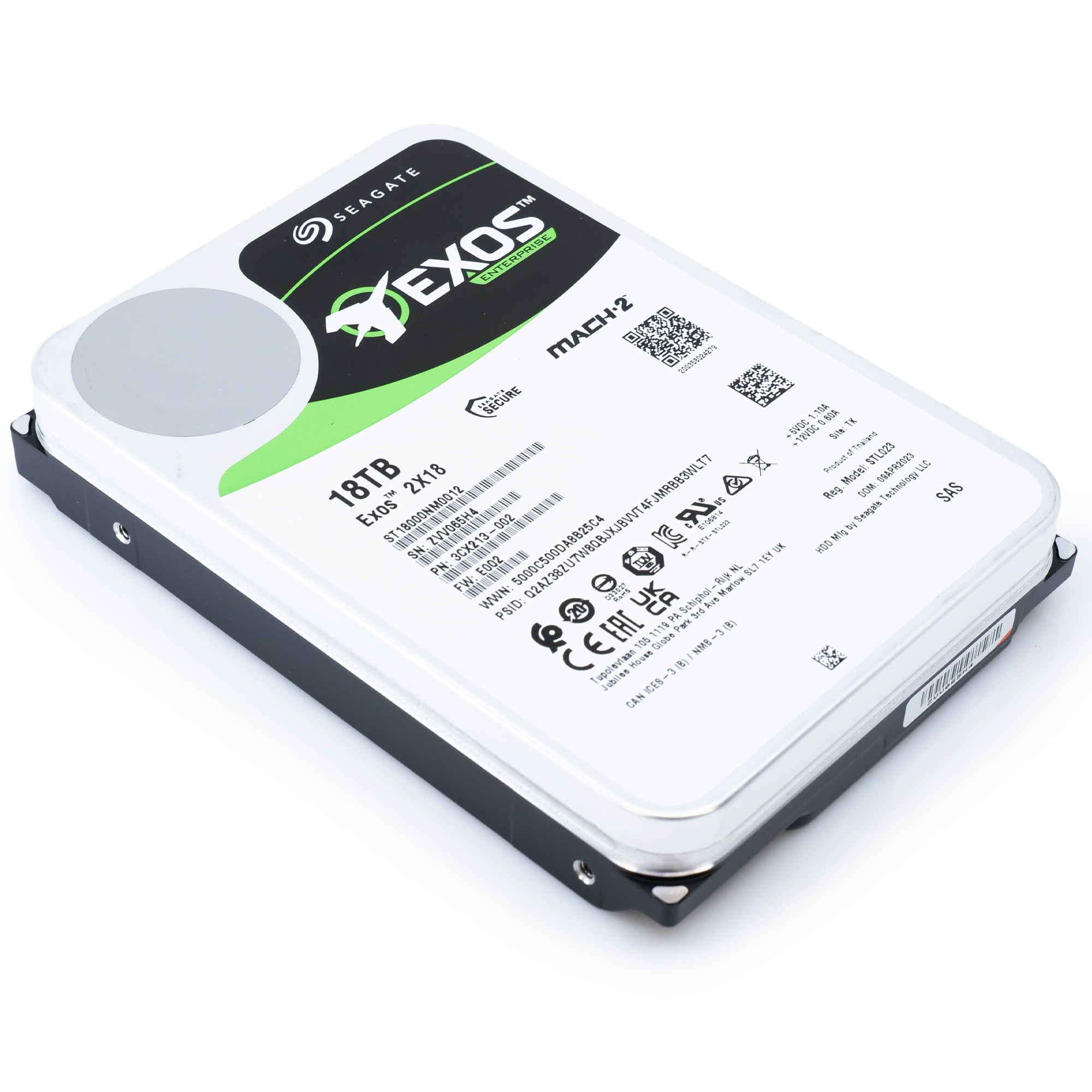 Seagate Exos 2X18 ST18000NM0012 18TB 7.2K RPM SAS 12Gb/s 512e SED Dual Actuator 3.5in Hard Drive