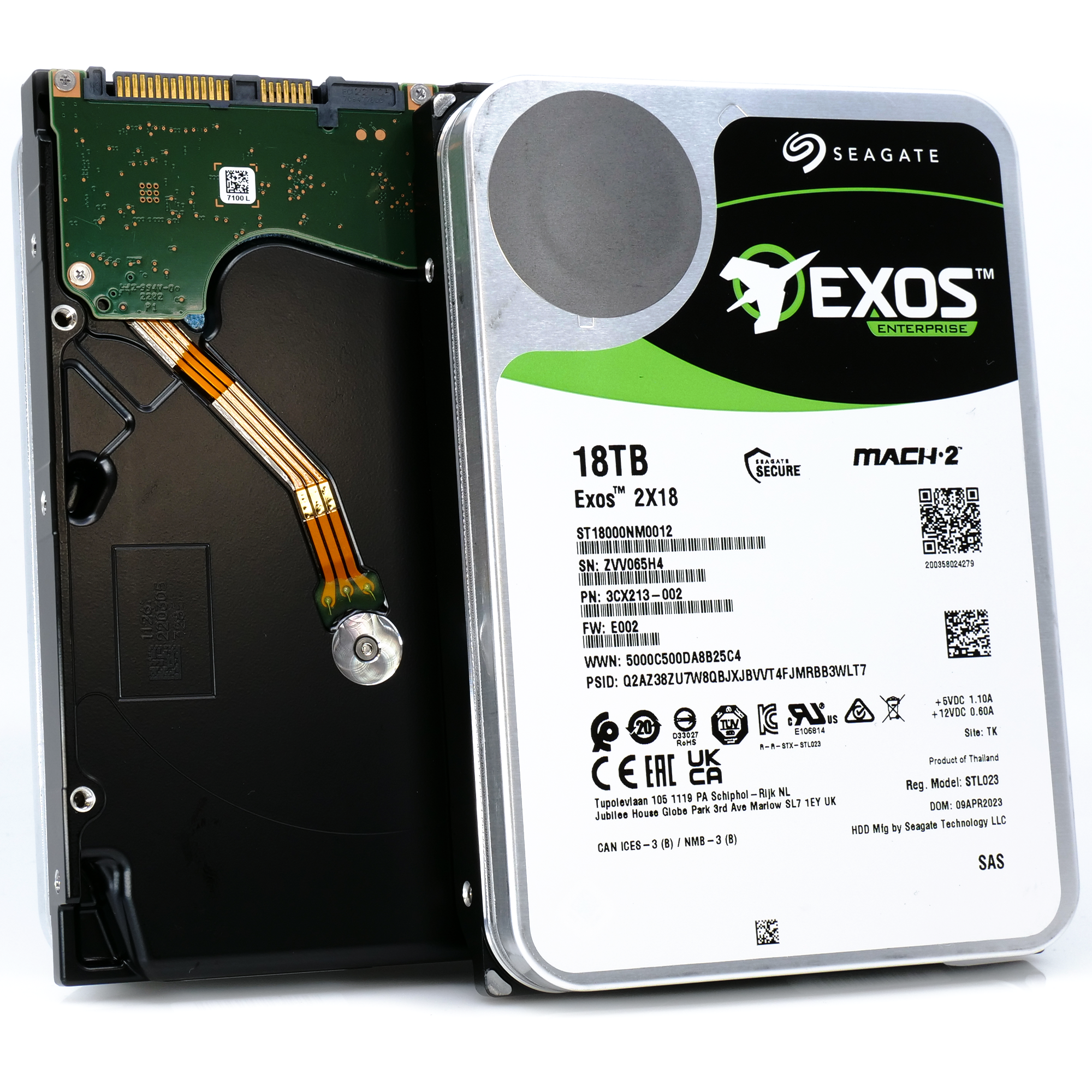 Seagate Exos 2X18 ST18000NM0012 18TB 7.2K RPM SAS 12Gb/s 512e SED Dual Actuator 3.5in Hard Drive