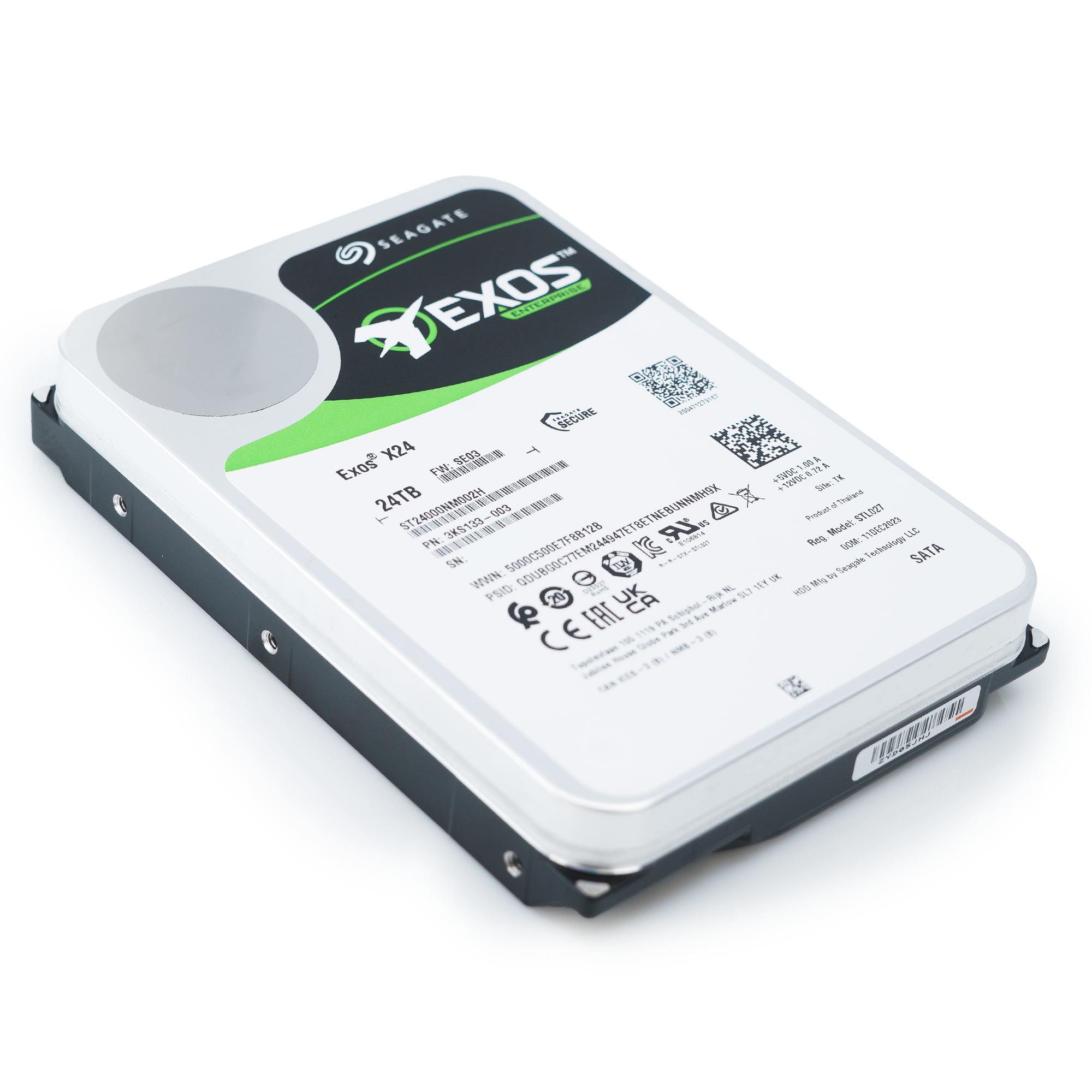Seagate Exos X24 ST24000NM002H 24TB 7.2K RPM SATA 6Gb/s 512e FastFormat 3.5in Hard Drive