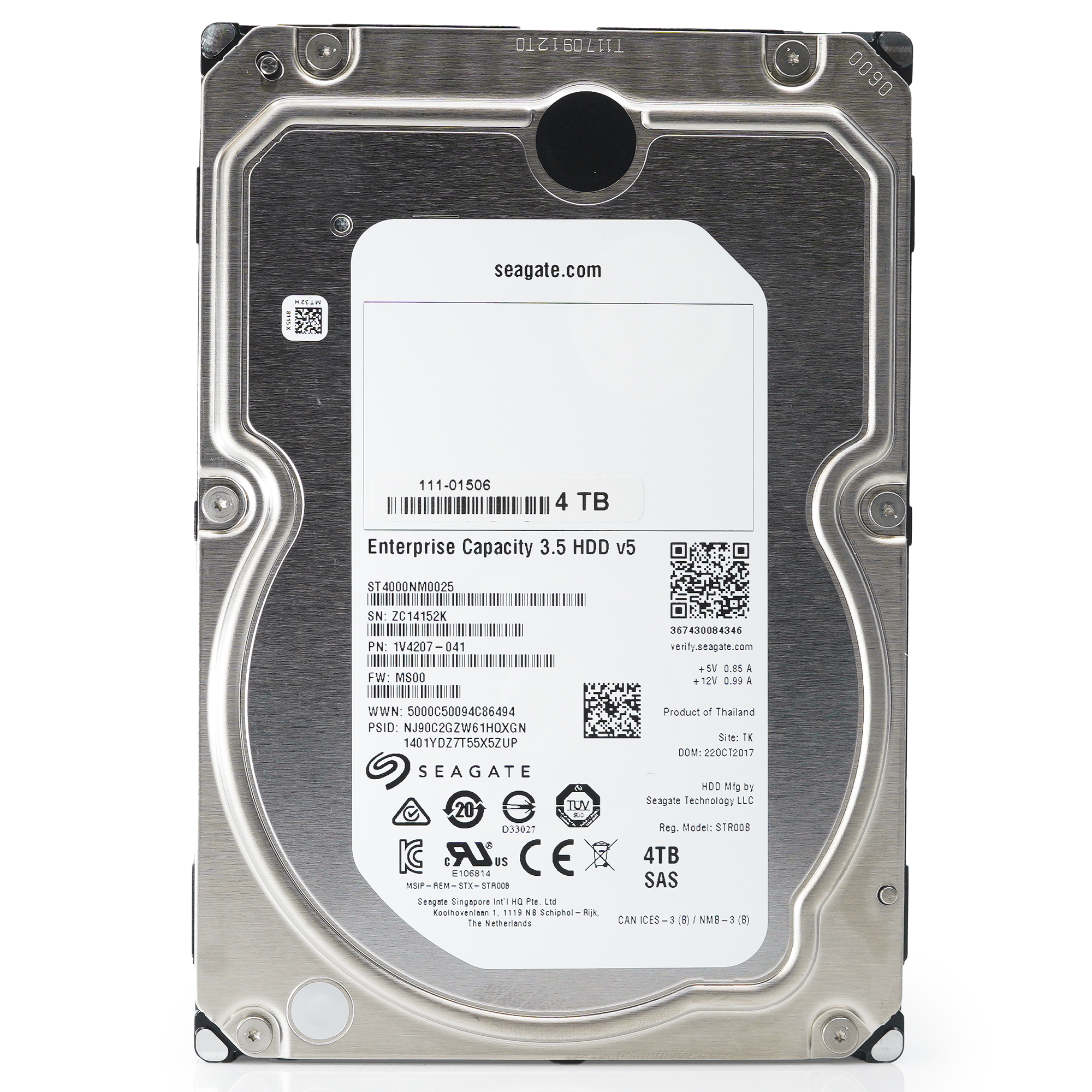 Seagate Exos 7E8 ST4000NM0025 4TB 7.2K RPM SAS 12Gb/s 512n 128MB 3.5" Hard Drive