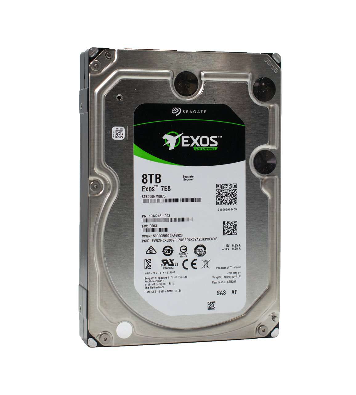 Seagate Exos 7E8 ST8000NM0075 8TB 7.2K RPM SAS 12Gb/s 256MB 3.5" Manufacturer Recertified HDD