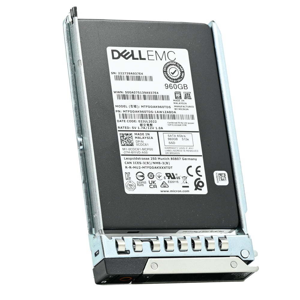 Dell G14 CDC61 MTFDDAK960TDS 960GB SATA 6Gb/s 1DWPD Read Intensive 2.5in Solid State Drive