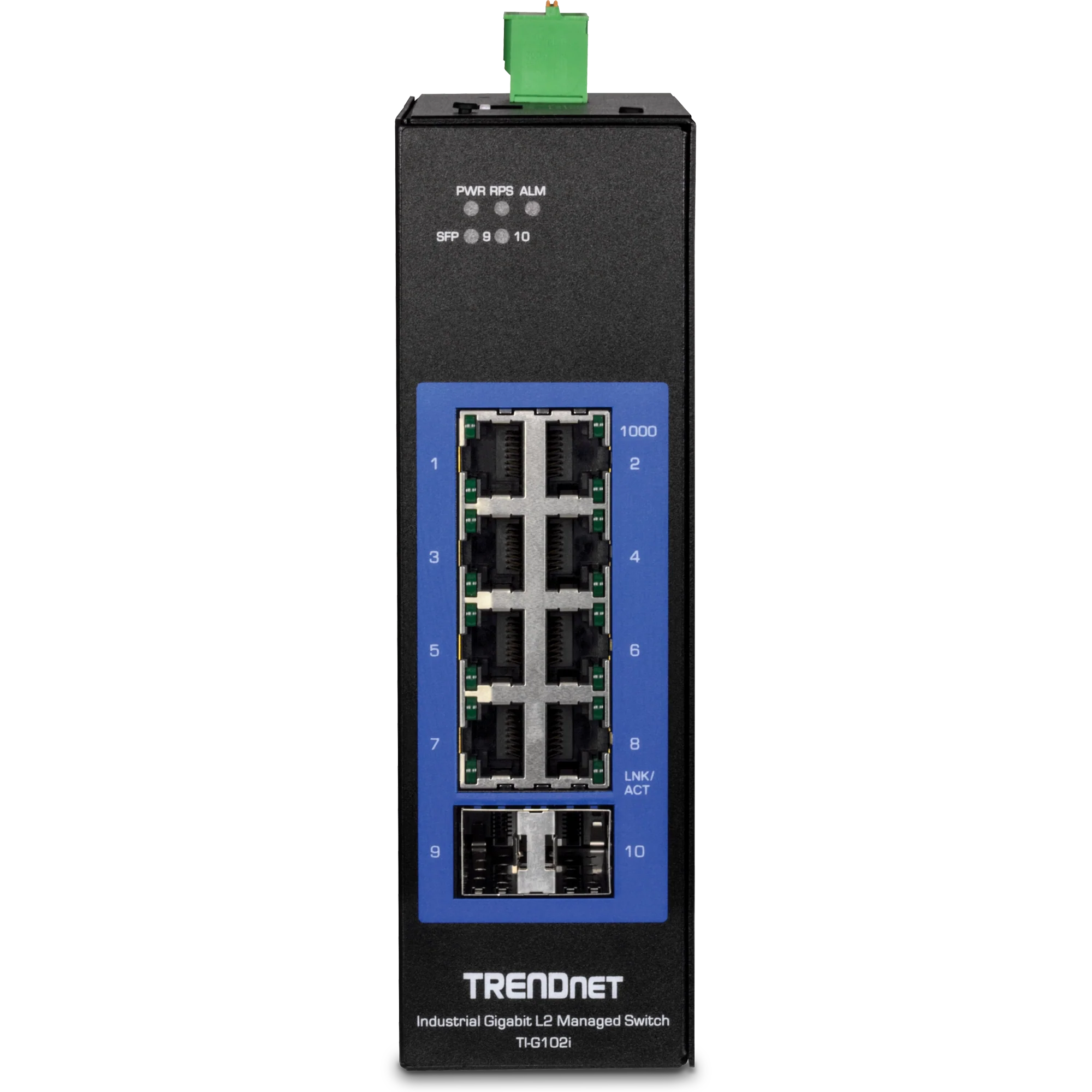 TRENDnet TI-G1021 10-Port Industrial Gigabit L2 Managed DIN-Rail Switch