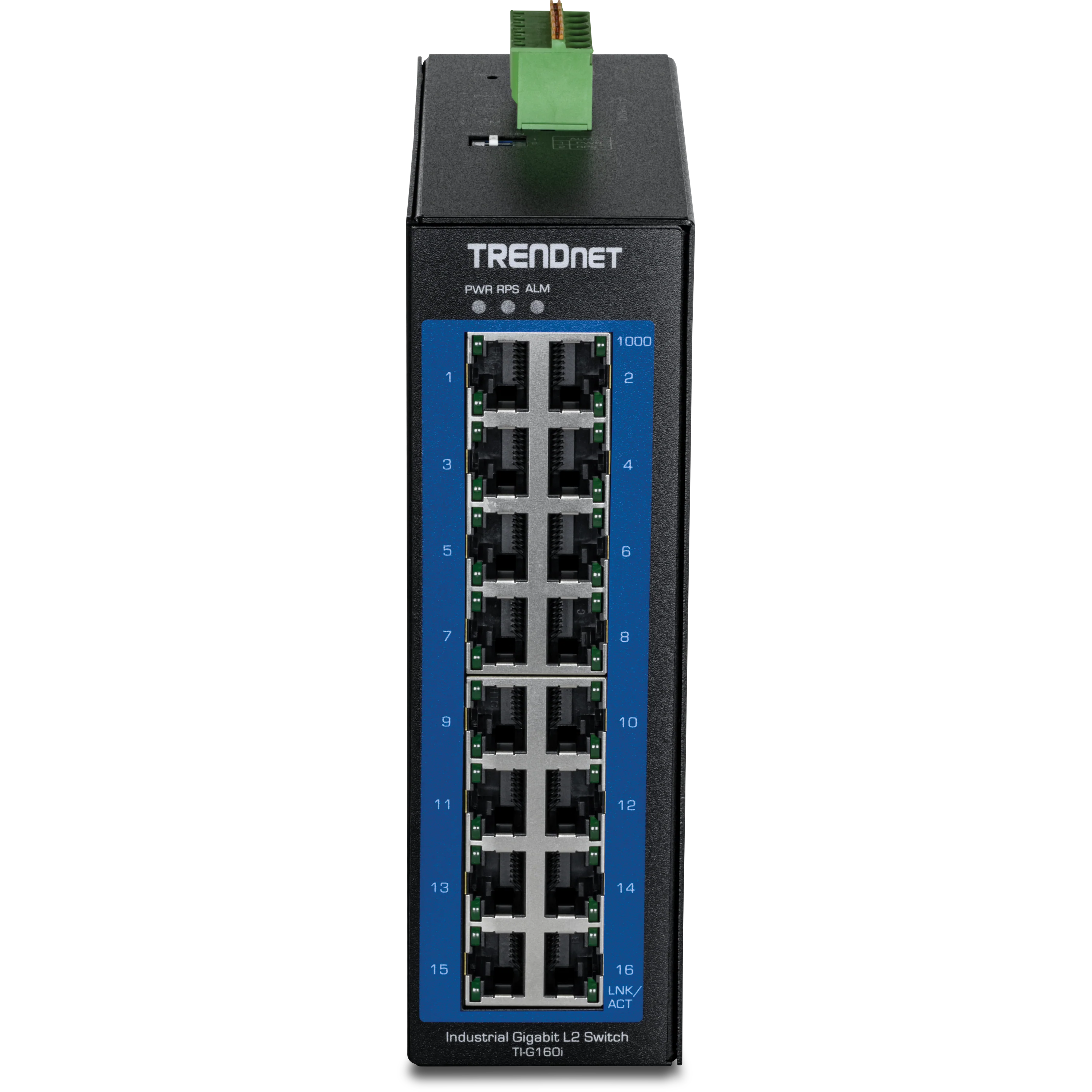 TRENDnet TI-G160i 16-Port Industrial Gigabit L2 Managed DIN-Rail Switch