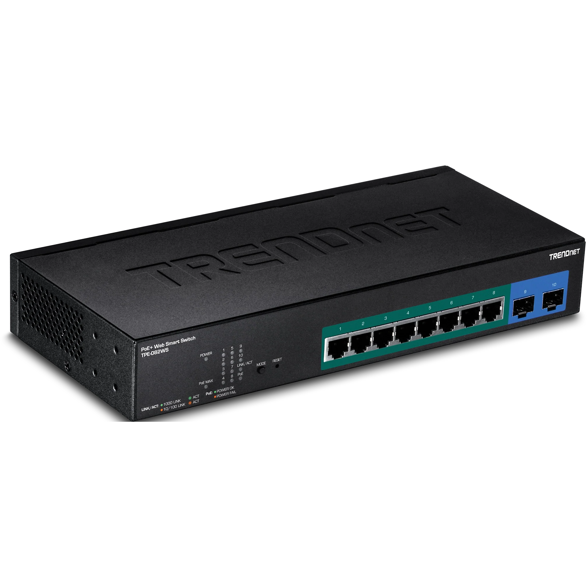 TRENDnet TPE-082WS 10-Port Gigabit Web Smart PoE+ Switch