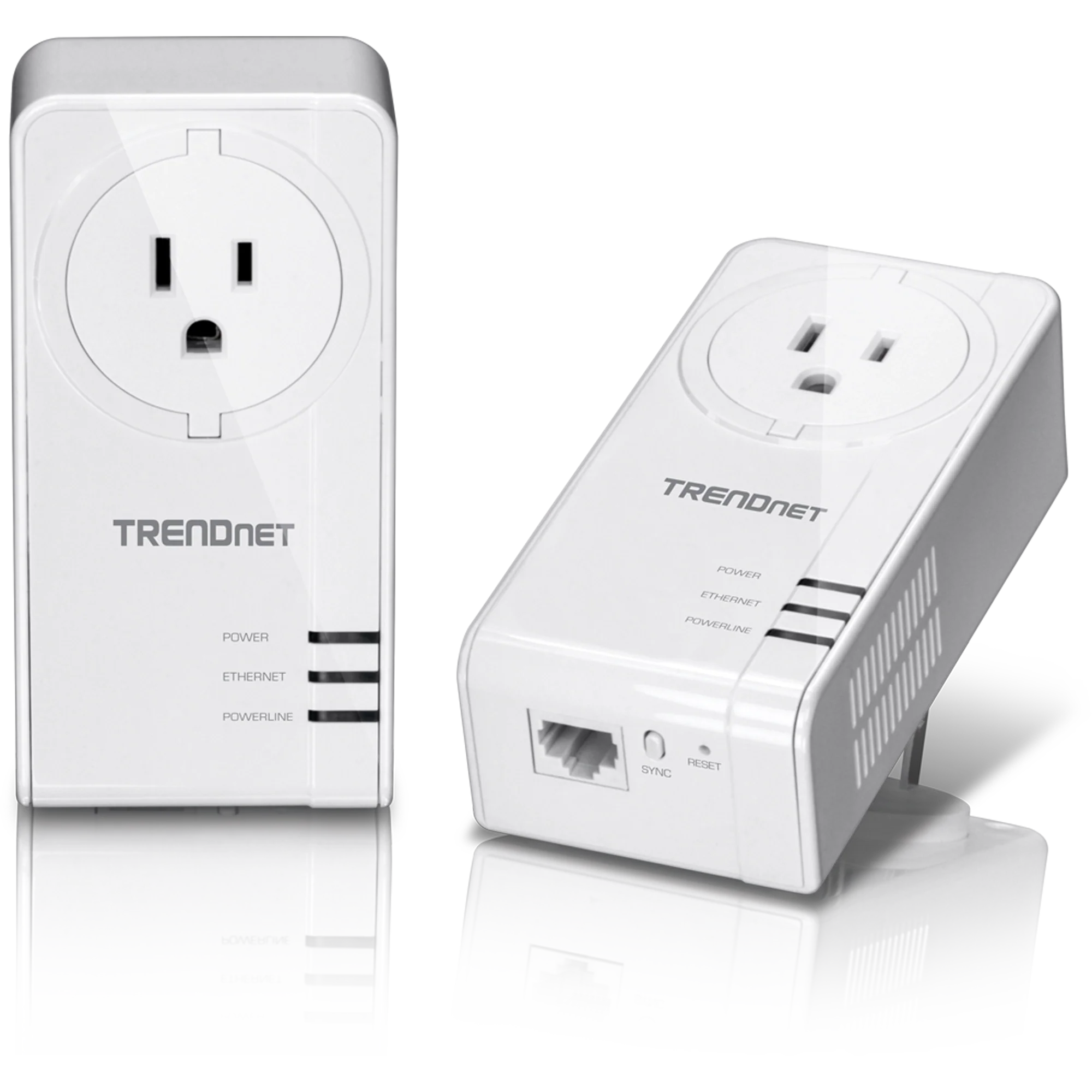 TRENDnet TPL-423E2K Powerline 1300 AV2 Adapter Kit with Built-in Outlet