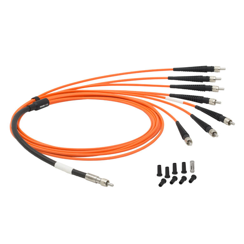 T-BF74HS01 - 1-to-7 Fan-Out Bundle, 400 µm Core, High OH, SMA, 1 m Long