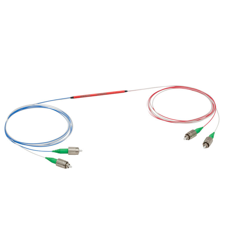 T-TW470R2A2 - 2x2 Wideband Fiber Optic Coupler, 470 ± 40 nm, 90:10 Split, FC/APC