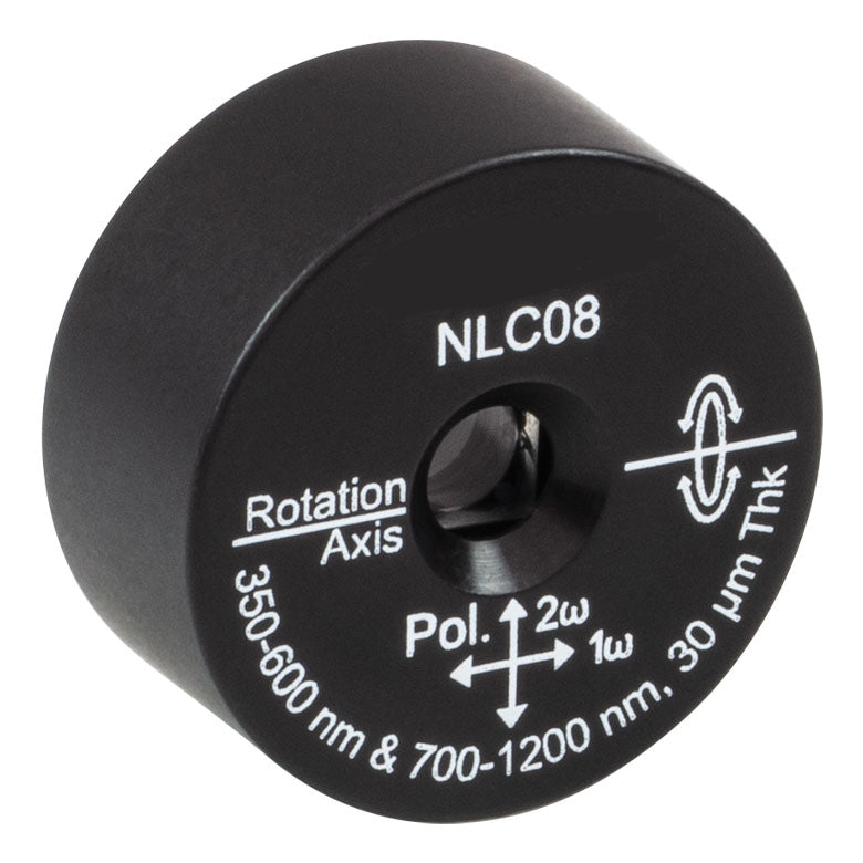 T-NLC08 - Ø1" Mounted β-BBO Crystal, 30 μm Thick, θ = 29.2°, 700 - 1200 nm Fund., 350 - 600 nm SHG