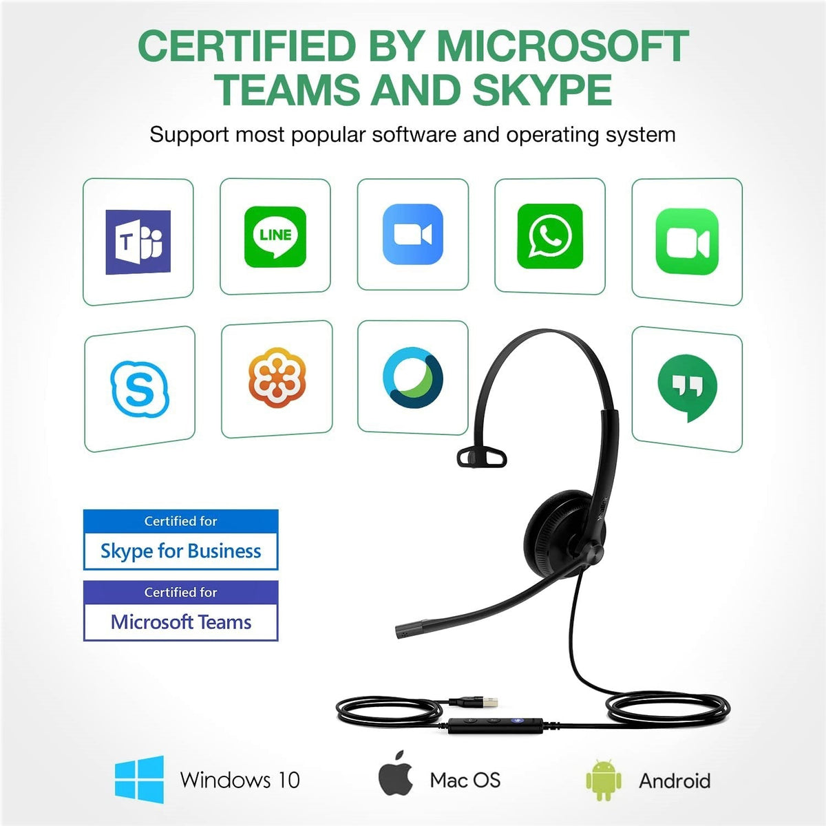 Yealink UH34 Dual/Mono USB-A Wired Headset