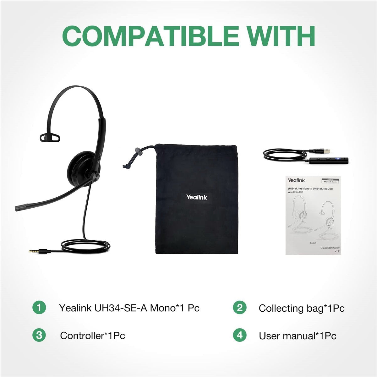 Yealink UH34 Dual/Mono USB-A Wired Headset