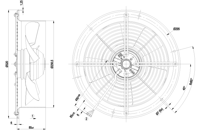 W2E250-CE65-02 ebm-papst FAN AXIAL