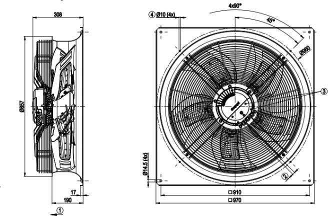 W3G800-GS26-03 ebmpapst Axial fan