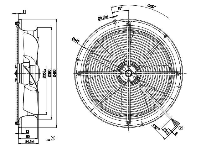 W4E350-CA06-01 ebmpapst 140W 230V AC AXIAL FAN