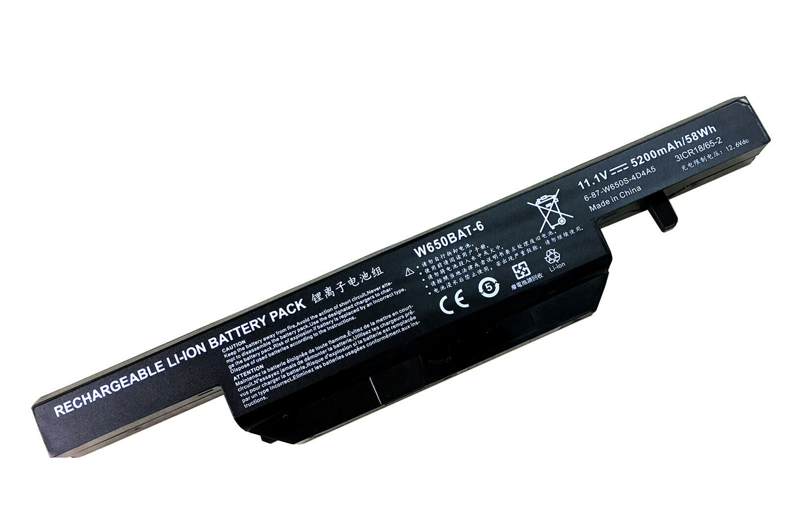 W650BAT-6 Battery For Clevo S650SC W650S Series Hasee K650 K610C