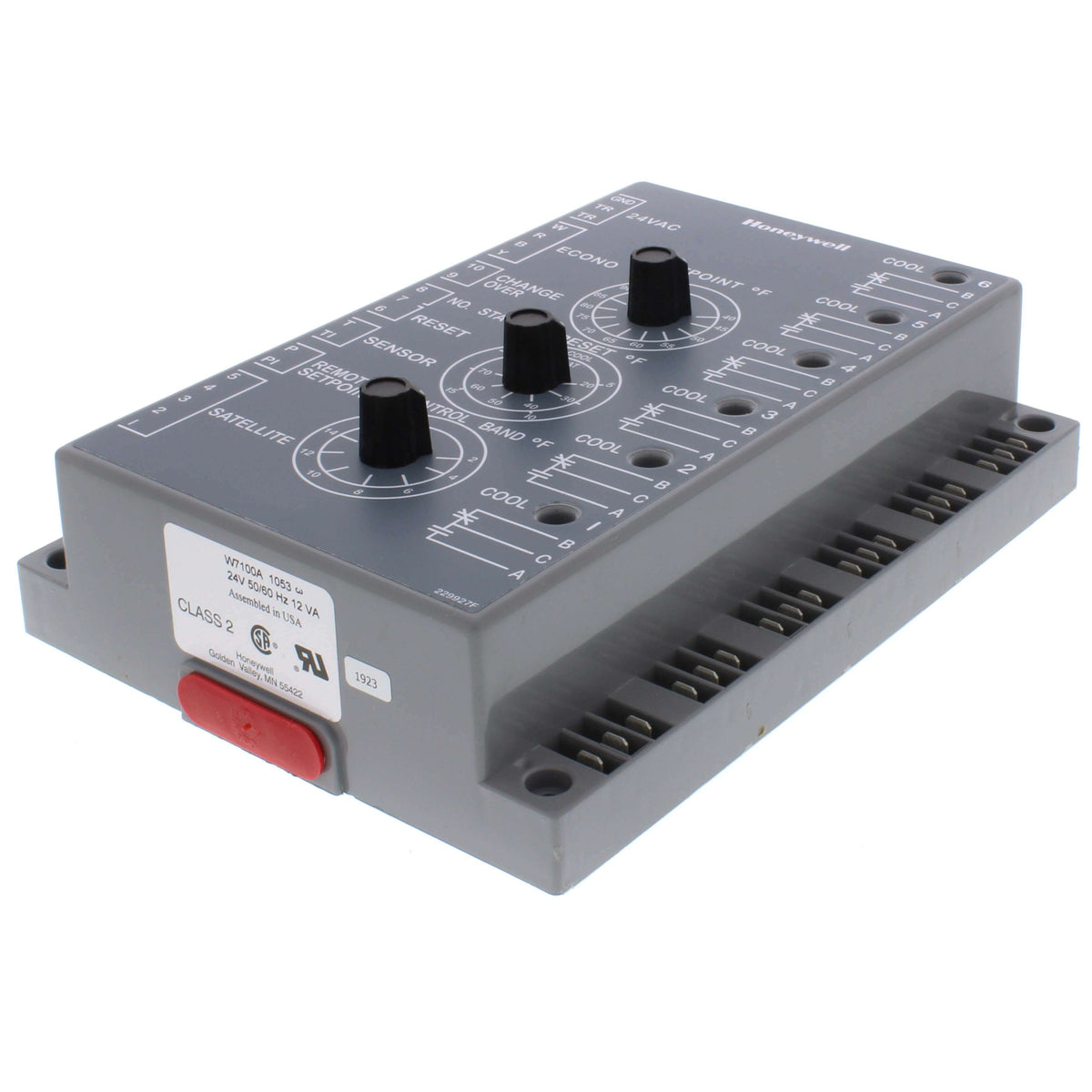 Honeywell W7100A1053 Discharge Air Temperature Controller 6-Stage 40–90°F HVAC Control