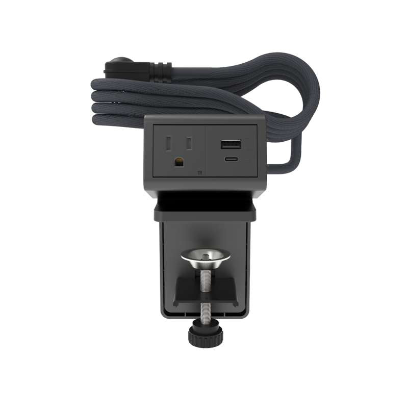 Wiremold dash Desktop Power Center, 1 Outlet and 1 USB A/C, Graphite