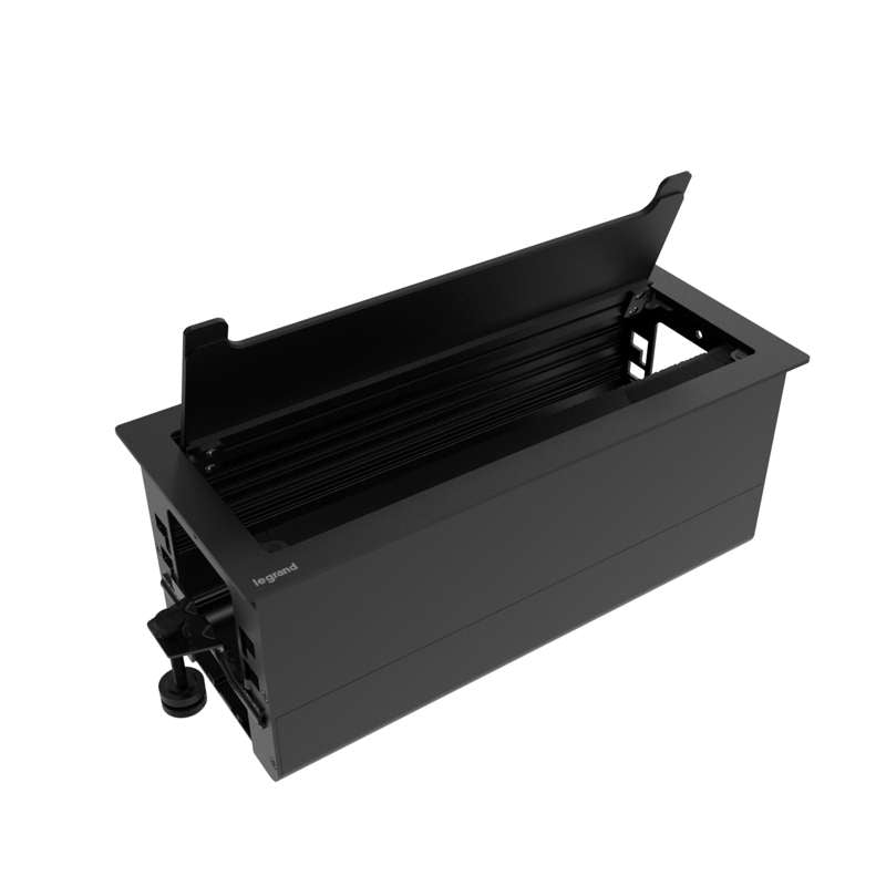 Wiremold Empty Access Table Box, Black