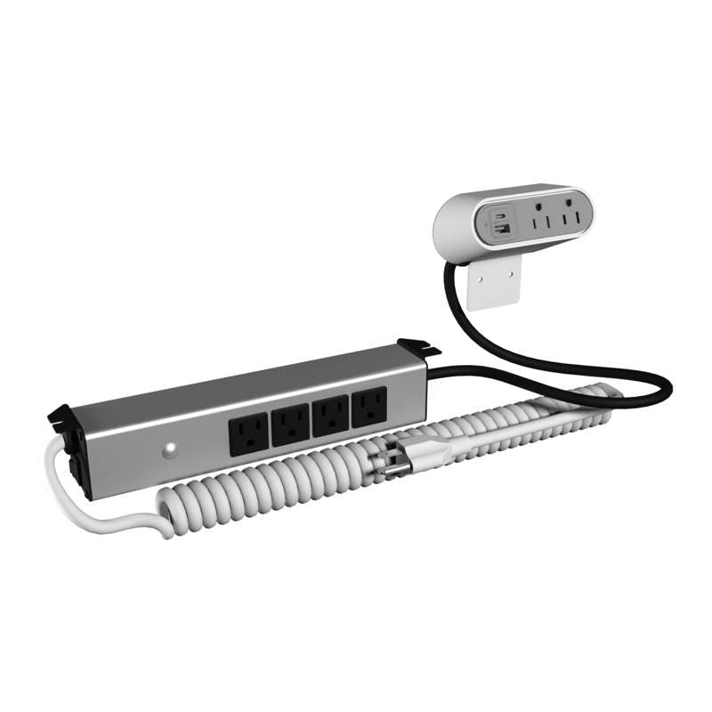Wiremold Sit Stand Desk Power Module with Dual Outlets and USB Ports, White