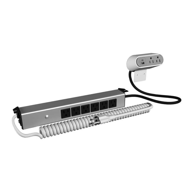 Wiremold Sit Stand Desk Power Unit with Triple Outlets and USB Ports, White