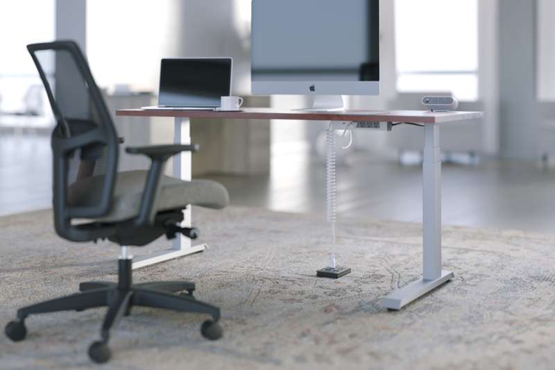 Wiremold Sit Stand Desk Power Hub with Quad Outlets and USB Ports, White
