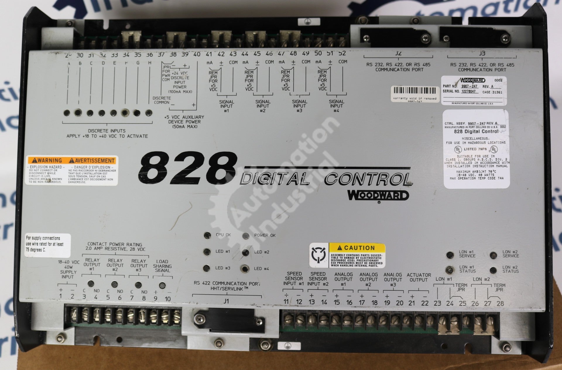 9907-247 by Woodward Load Sharing Control Module 828 Digital Control Series