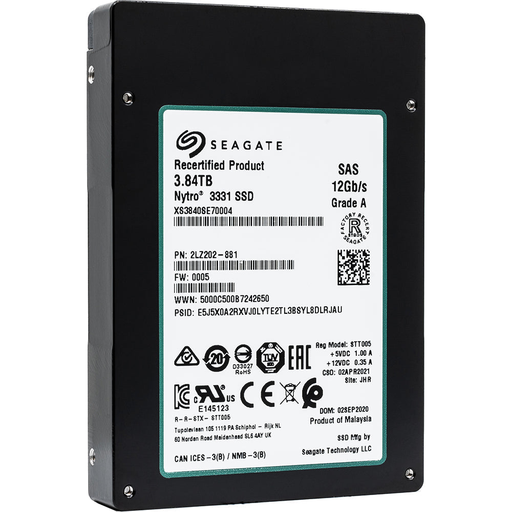 Seagate Nytro 3331 XS3840SE70004 3.84TB SAS 12Gb/s 2.5in Recertified Solid State Drive