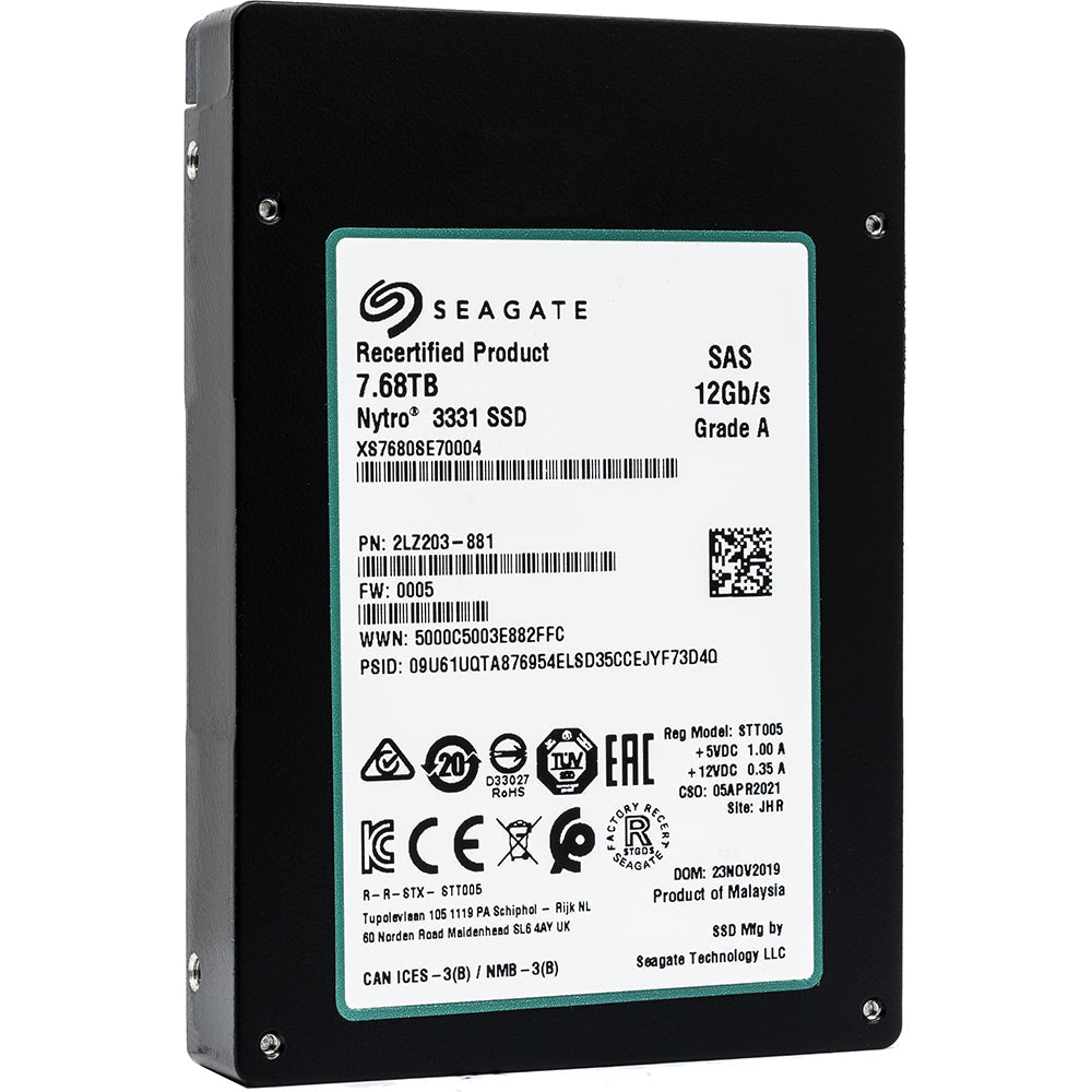 Seagate Nytro 3331 XS7680SE70004 7.68TB SAS 12Gb/s 2.5in Recertified Solid State Drive