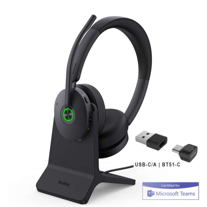 Yealink BH74 with Stand Teams USB-C/A Teams-Certified Bluetooth Headset with Charging Stand