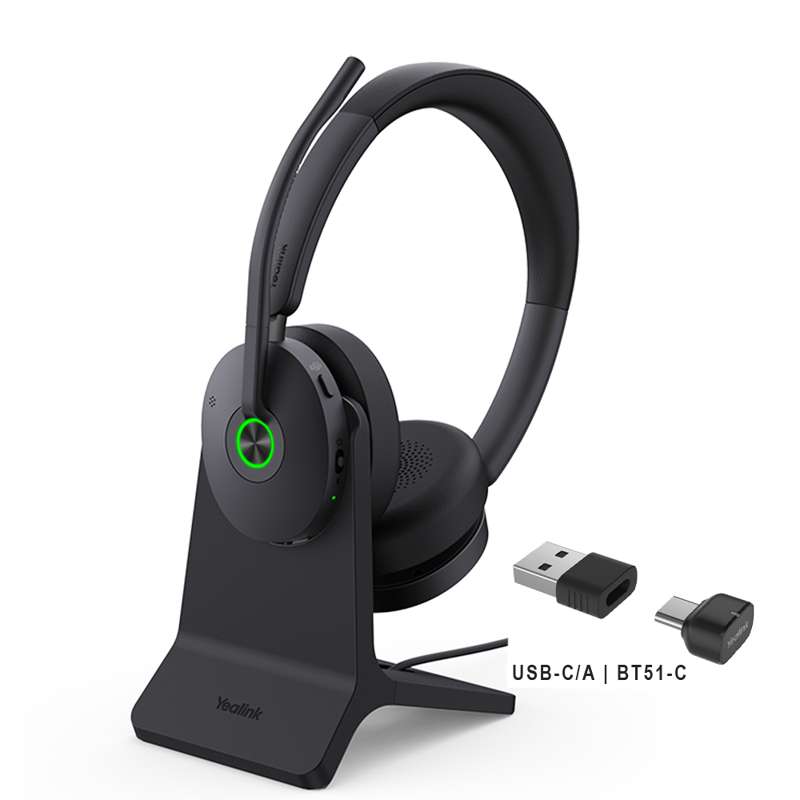 Yealink BH74 with Stand UC USB-C/A - UC-Compatible Bluetooth Headset with Charging Stand