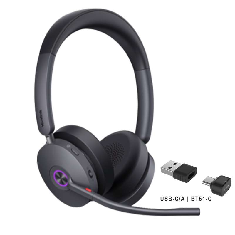 Yealink BH74 with Stand UC USB-C/A - UC-Compatible Bluetooth Headset with Charging Stand