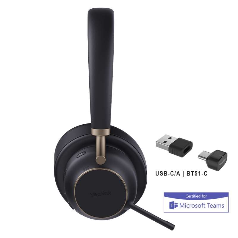 Yealink BH76 Plus with Charging Stand Teams Black USB-C/A