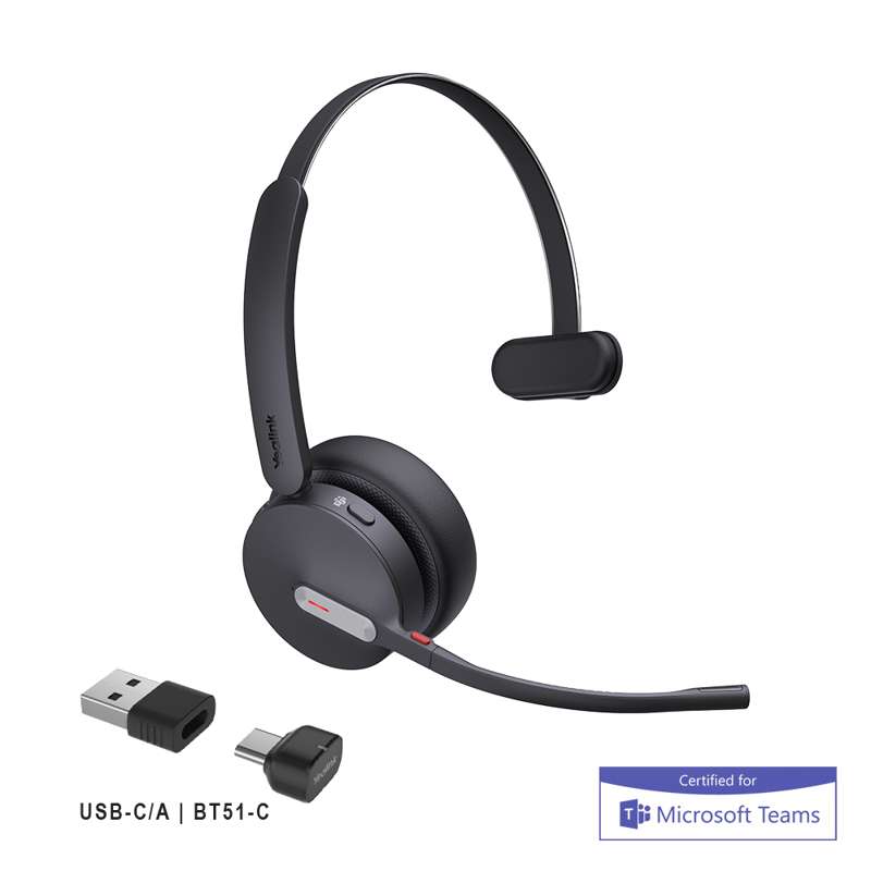Yealink BH70 Mono with Stand Teams USB-C/A - Teams Headset with Charging Base