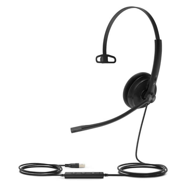 Yealink YHS34 Mono Professional RJ9 Wired Headset with Leather Cushions for Yealink IP Phones